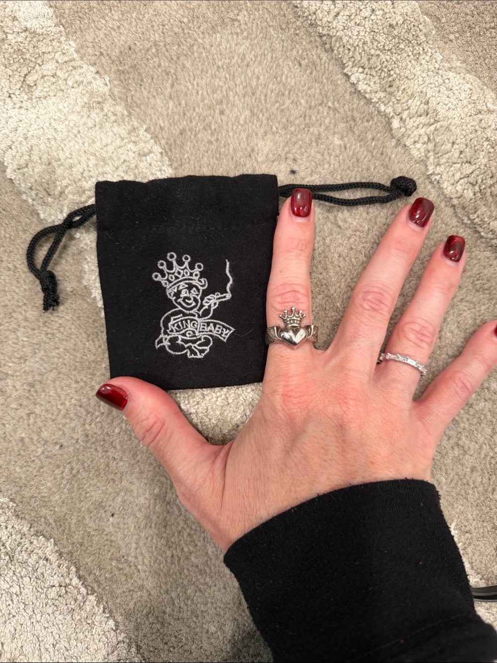 Vintage Silver KING BABY Crown Ring- size:7
